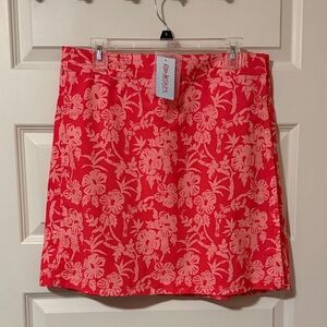 New Rip Skirt Red Floral Wrap Mini Skirt Size Large